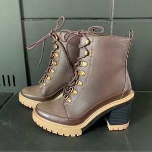 NWOT~ Brown Lace-Up Ankle Boots~ Combat Moto